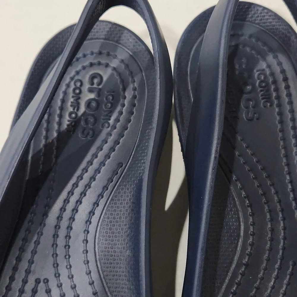 Women's CROCS Navy Slingback Flats Size 6